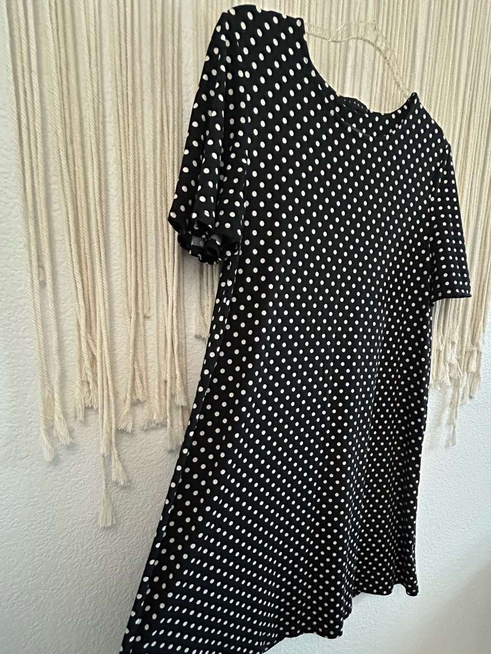 TIANA B Black & White Polka Dot Swing | Soft Knit Short Sleeve Dress - Picture 8 of 15